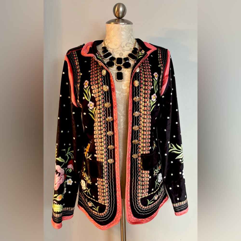 Velvet boho jacket Size Medium/Large.  #H